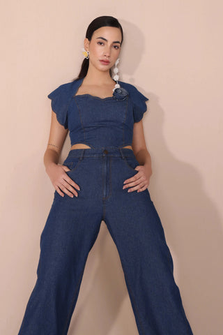 Blue denim co-ord set