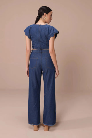 Blue high waist denim