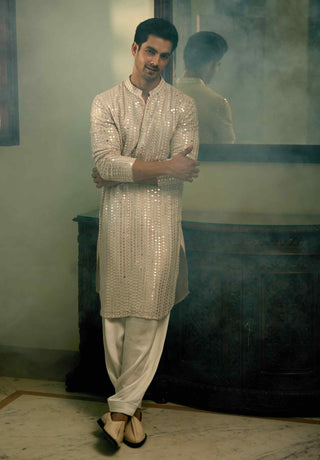 Yasir beige kurta and salwar