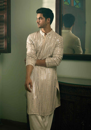 Yasir beige kurta and salwar