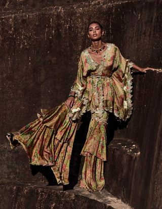 Sicily green sharara and kaftan