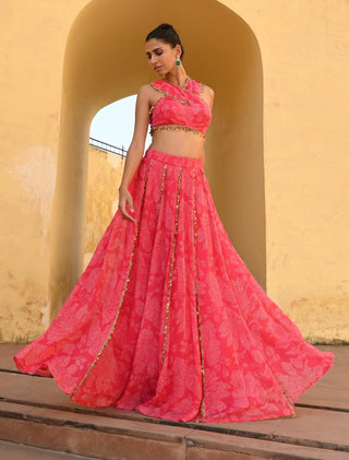 Veda rani pink lehenga set