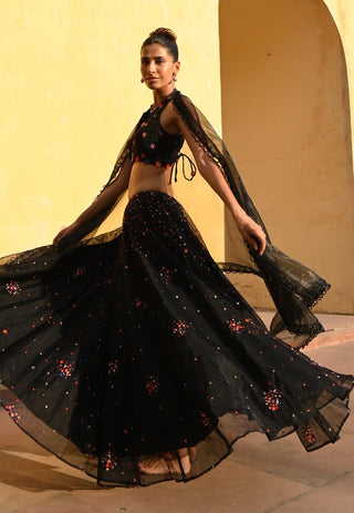 Aurora black lehenga set