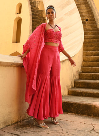 Arie rani pink cape and sharara set