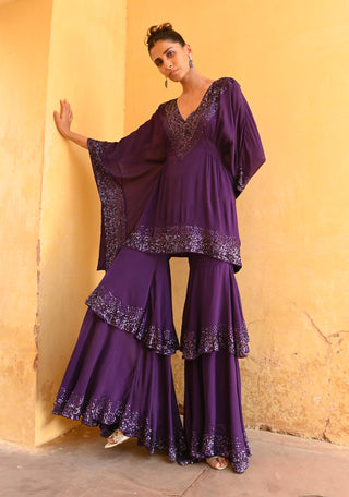 Pixi purple kaftan and sharara