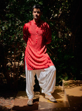 Zaid red kurta and salwar