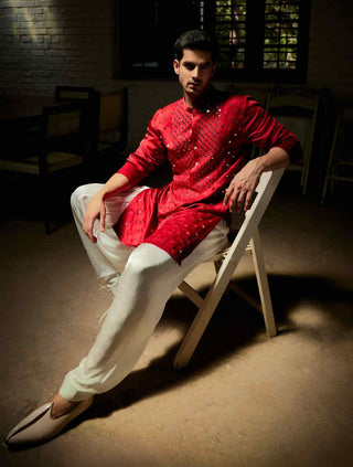 Zaid red kurta and salwar