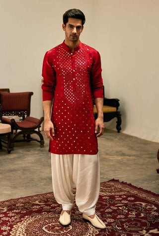 Zaid red kurta and salwar