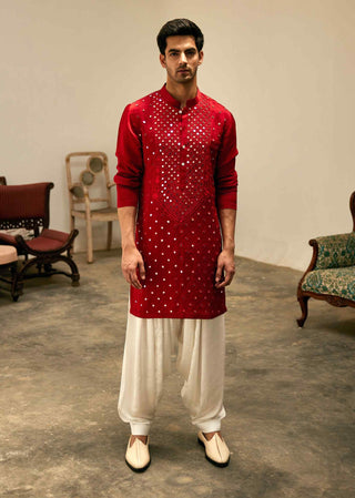 Zaid red kurta and salwar