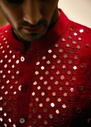 Zaid red kurta and salwar