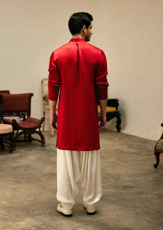 Zaid red kurta and salwar