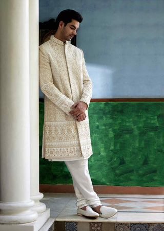 Sadiqabad ivory sherwani set