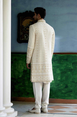 Sadiqabad ivory sherwani set