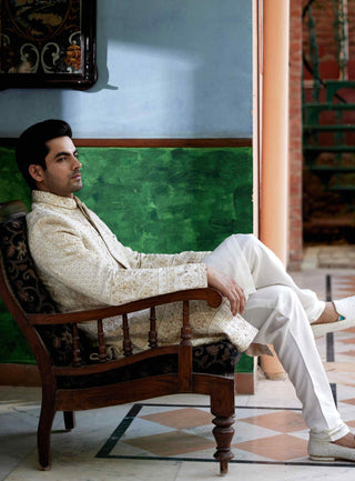 Sadiqabad ivory sherwani set