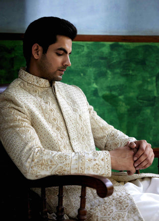 Sadiqabad ivory sherwani set