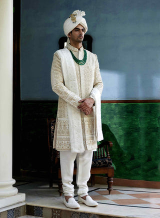 Sadiqabad ivory sherwani set