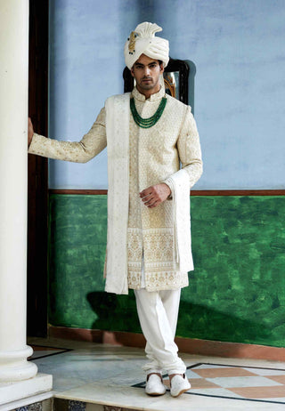 Sadiqabad ivory sherwani set