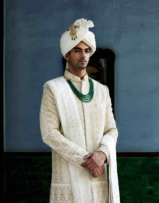 Sadiqabad ivory sherwani set