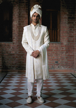 Turbat ivory sherwani set