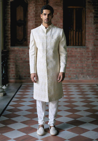 Turbat ivory sherwani set