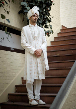 Fahad ivory sherwani set