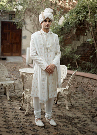 Fahad ivory sherwani set