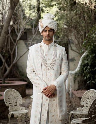 Fahad ivory sherwani set