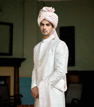 Hasan ivory sherwani set