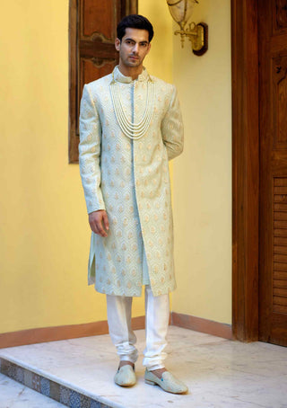 Fahad mint green sherwani set