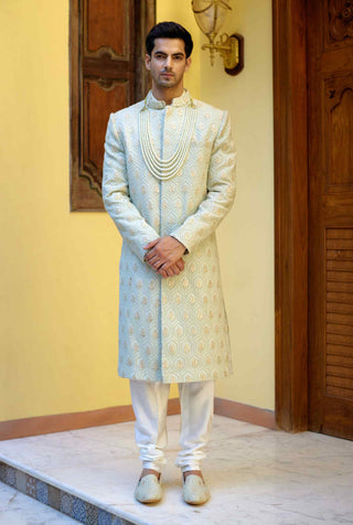 Fahad mint green sherwani set