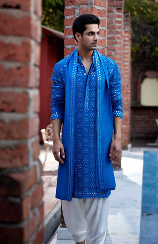 Ranbir azure blue kurta and salwar set