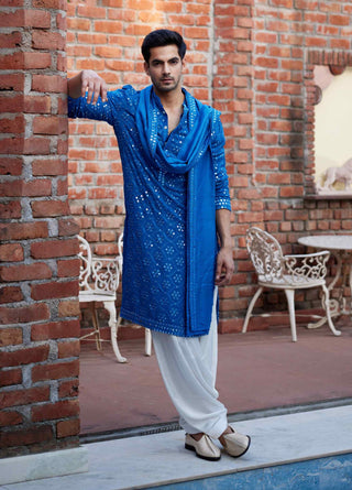 Ranbir azure blue kurta and salwar set