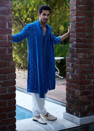 Ranbir azure blue kurta and salwar set