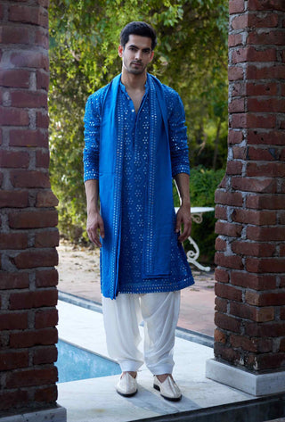 Ranbir azure blue kurta and salwar set