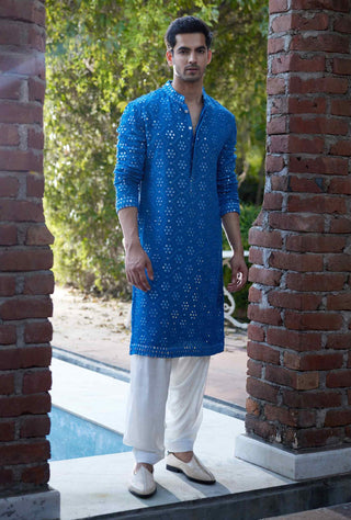 Ranbir azure blue kurta and salwar set