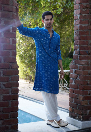 Ranbir azure blue kurta and salwar set