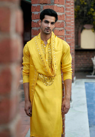 Shehzad yellow kurta and salwar set