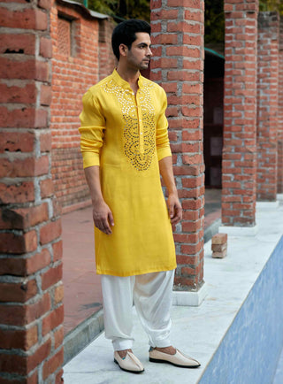 Shehzad yellow kurta and salwar set