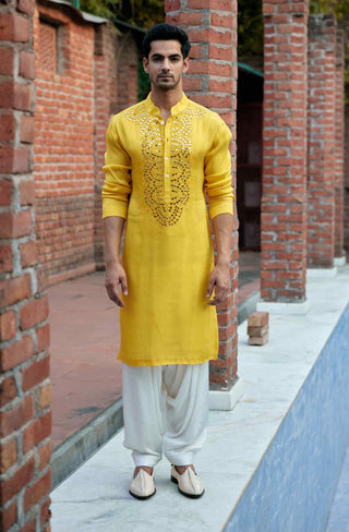 Shehzad yellow kurta and salwar set