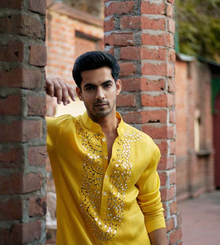 Shehzad yellow kurta and salwar set