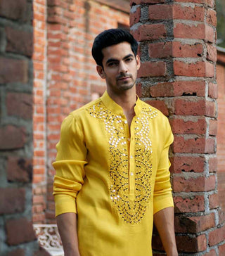 Shehzad yellow kurta and salwar set