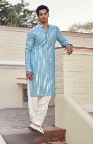 Yasir sky blue kurta and salwar