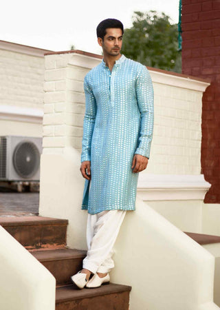 Yasir sky blue kurta and salwar