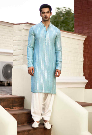 Yasir sky blue kurta and salwar