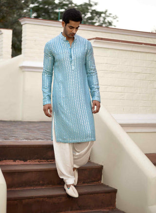 Yasir sky blue kurta and salwar