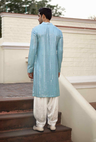 Yasir sky blue kurta and salwar