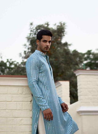 Yasir sky blue kurta and salwar