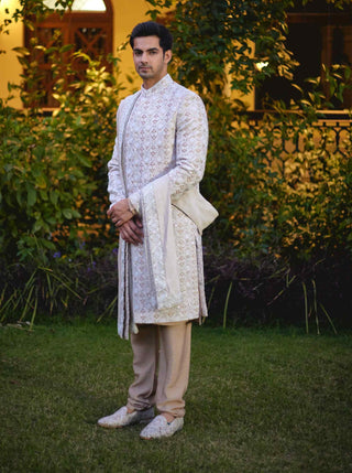 Imran beige sherwani set