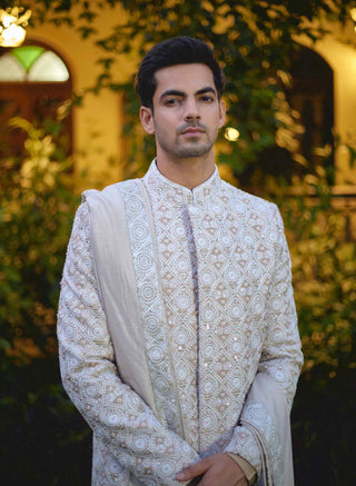 Imran beige sherwani set