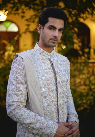 Imran beige sherwani set